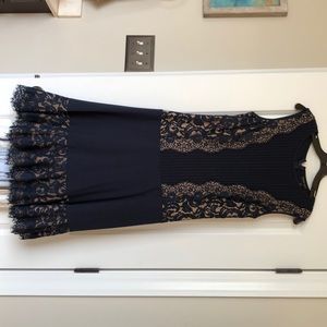 Tadashi Shoji navy lace dress